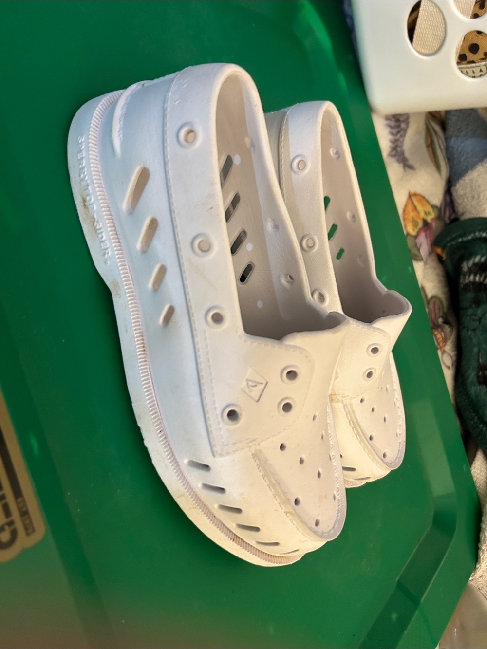 Sperry  White Slip-On Perforated Water Shoes